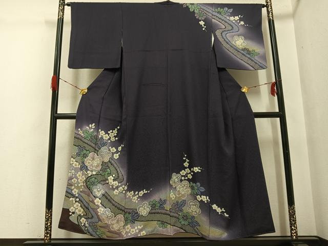 平和屋着物●訪問着　流水梅文　暈し染め　正絹　逸品　AABG7348ph