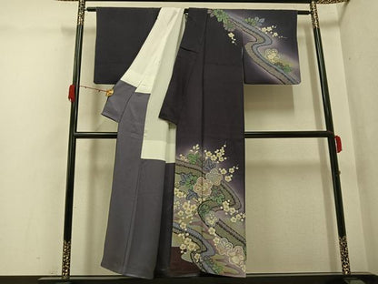 平和屋着物●訪問着　流水梅文　暈し染め　正絹　逸品　AABG7348ph