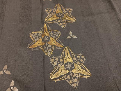 平和屋着物●訪問着　竹屋町刺繍　澤瀉　丹後ちりめん　金彩　反端付き　正絹　逸品　AABG7350ph
