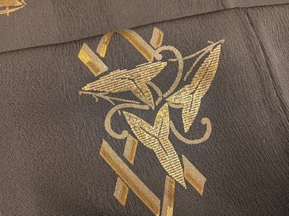 平和屋着物●訪問着　竹屋町刺繍　澤瀉　丹後ちりめん　金彩　反端付き　正絹　逸品　AABG7350ph