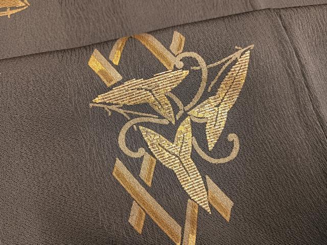 平和屋着物●訪問着　竹屋町刺繍　澤瀉　丹後ちりめん　金彩　反端付き　正絹　逸品　AABG7350ph