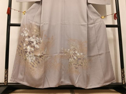平和屋着物●訪問着　草花文　暈し染め　金彩　正絹　逸品　AABG7351ph
