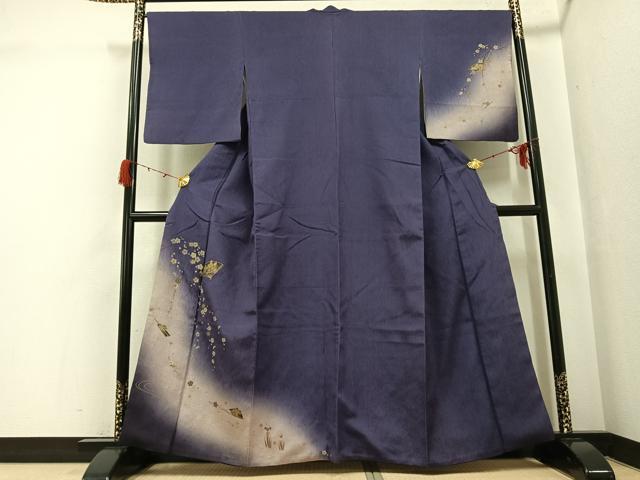 平和屋着物●訪問着　扇面花文　暈し染め　金彩　やまと誂製　正絹　逸品　AABG7354ph