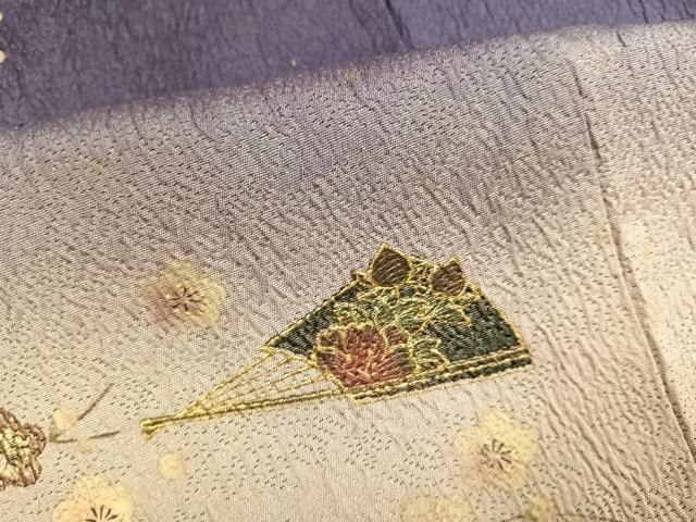 平和屋着物●訪問着　扇面花文　暈し染め　金彩　やまと誂製　正絹　逸品　AABG7354ph