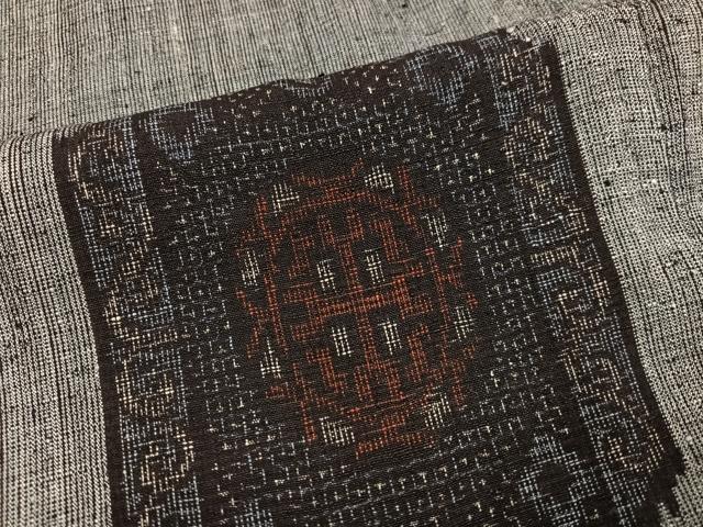 平和屋着物●本場結城紬　重要無形文化財　80亀甲　幾何学文様　正絹　逸品　AABG7355ph