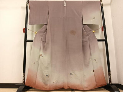 平和屋着物●訪問着　刺繍　宝尽くし　暈し染め　鬼しぼ縮緬　正絹　逸品　AABG7360ph