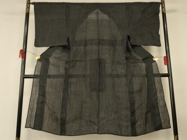 平和屋着物＊夏物 男性 石川県指定無形文化財 能登上布 本麻手織上布 80亀甲 総詰め 麻 逸品 AABG7364jd