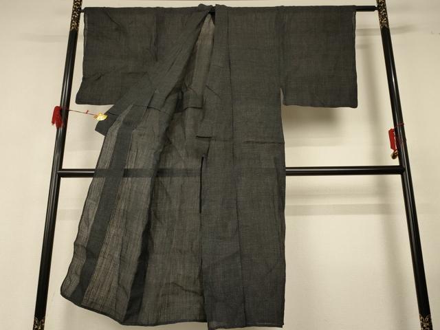 平和屋着物＊夏物 男性 石川県指定無形文化財 能登上布 本麻手織上布 80亀甲 総詰め 麻 逸品 AABG7364jd