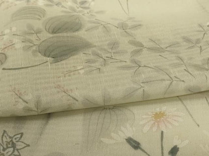 平和屋着物＊夏物 訪問着 紗 手描き 草花文 正絹 逸品 AABG7366jd