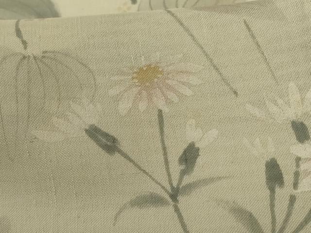 平和屋着物＊夏物 訪問着 紗 手描き 草花文 正絹 逸品 AABG7366jd