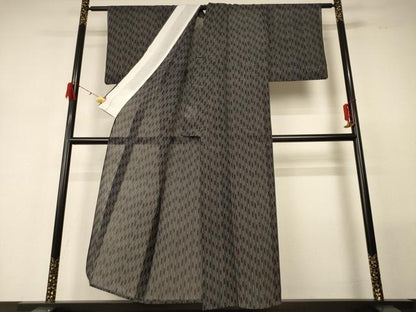 平和屋着物＊夏物 明石ちぢみ 変わり縞 正絹 逸品 AABG7369jd