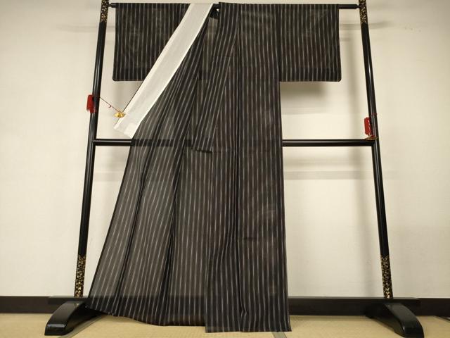 平和屋着物＊夏物 小紋 絽 縞 正絹 逸品 未使用 AABG7373jd