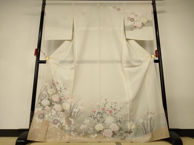 平和屋着物＊夏物 訪問着 絽 紫陽花 銀彩 ロング丈 正絹 逸品 AABG7377jd