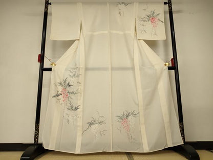 平和屋着物＊夏物 訪問着 絽 手描き 藤花房 正絹 逸品 AABG7378jd