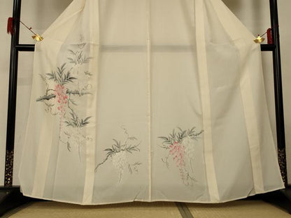 平和屋着物＊夏物 訪問着 絽 手描き 藤花房 正絹 逸品 AABG7378jd
