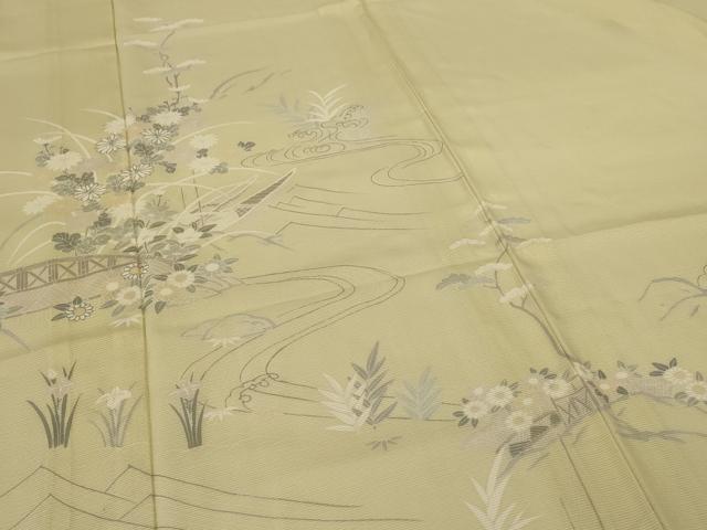 平和屋着物＊夏物　訪問着　絽　風景草花文　正絹　逸品　未使用　AABG7380jd