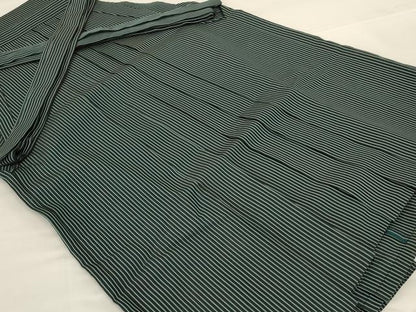 平和屋着物＊夏物 男性 行灯袴 縞 正絹 逸品 AABG7385jd