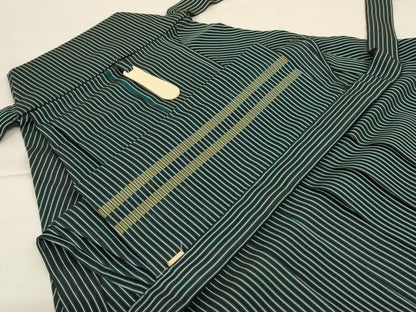 平和屋着物＊夏物 男性 行灯袴 縞 正絹 逸品 AABG7385jd