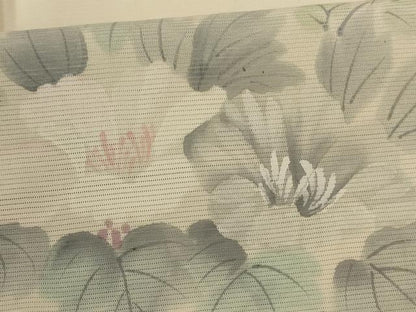 平和屋着物＊夏物 訪問着 絽 手描き 草花文 正絹 逸品 AABG7387jd