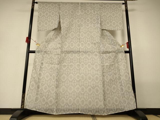 平和屋着物＊夏物 越後上布 幾何学文様 苧麻 逸品 AABG7388jd