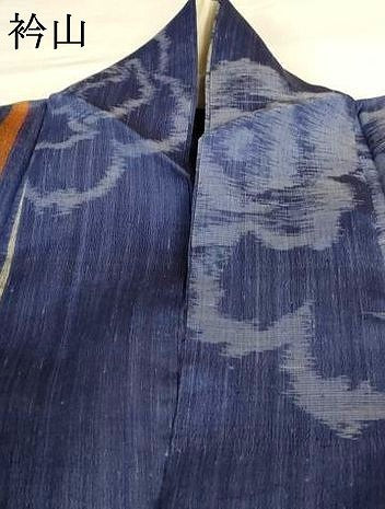 平和屋着物＊夏物 上布 舞花文 麻 逸品 AABG7389jd