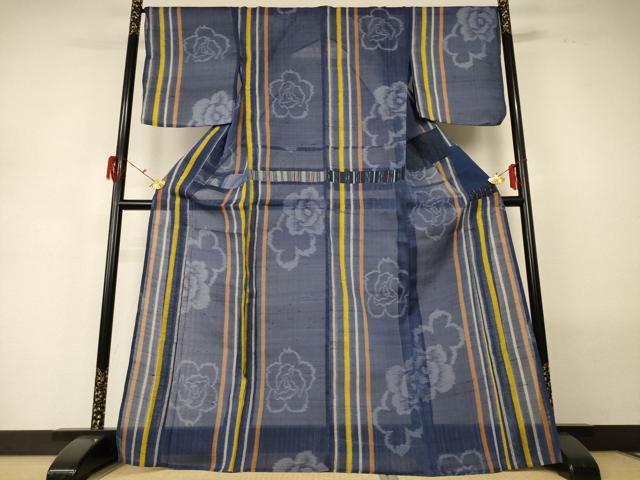 平和屋着物＊夏物 上布 舞花文 麻 逸品 AABG7389jd