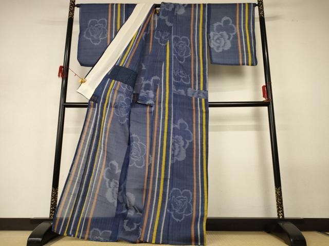 平和屋着物＊夏物 上布 舞花文 麻 逸品 AABG7389jd