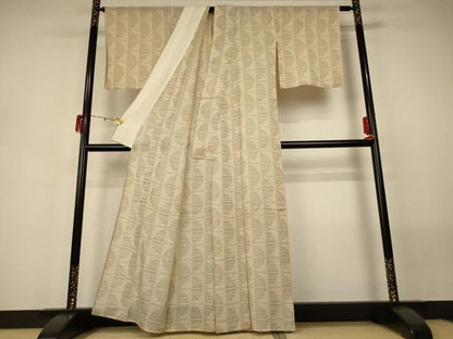 平和屋着物＊夏物 本場大島紬 夏大島 160亀甲 幾何学文様 正絹 逸品 AABG7396jd