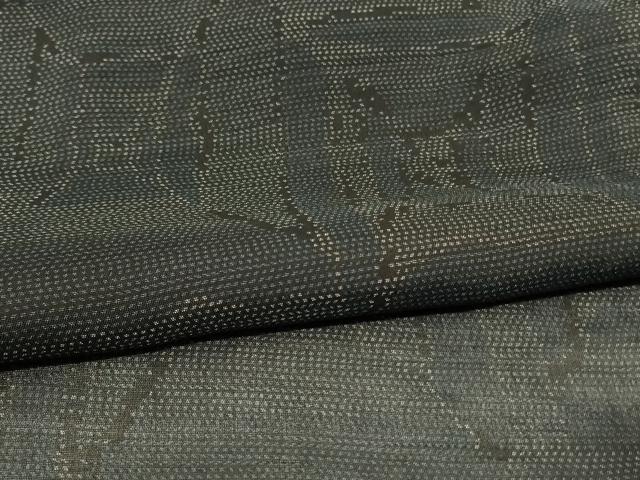 平和屋着物＊夏物 本場大島紬 夏大島 幾何学文様 正絹 逸品 AABG7397jd