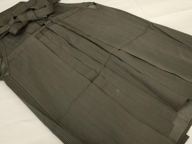 平和屋着物＊夏物 男性 行灯袴 縞 正絹 逸品 AABG7399jd