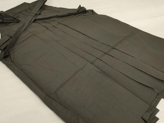 平和屋着物＊夏物 男性 行灯袴 縞 正絹 逸品 AABG7400jd