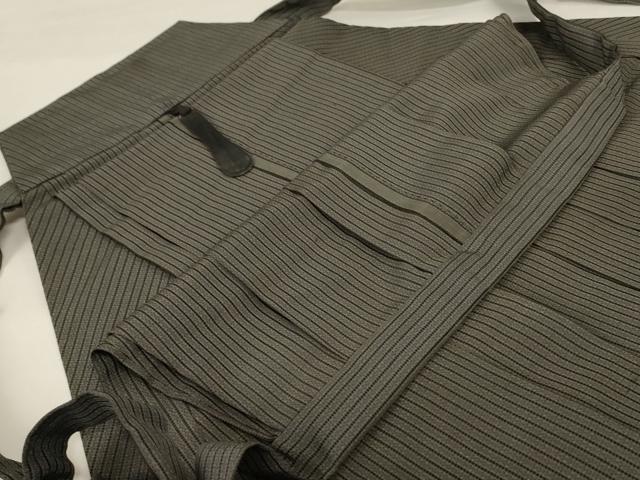 平和屋着物＊夏物 男性 行灯袴 縞 正絹 逸品 AABG7400jd