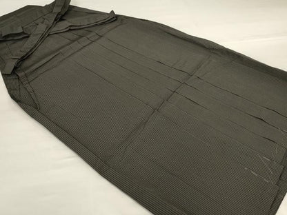 平和屋着物＊夏物 男性 行灯袴 縞 正絹 逸品 AABG7402jd