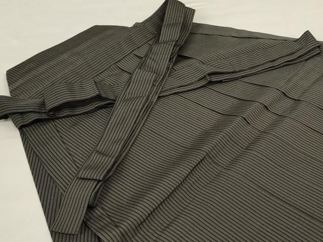 平和屋着物＊夏物 男性 行灯袴 縞 正絹 逸品 AABG7402jd