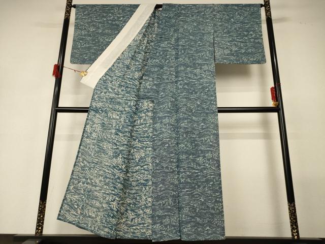 平和屋着物＊夏物 江戸小紋 絽 作家物 流水文 正絹 逸品 AABG7405jd
