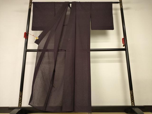平和屋着物＊夏物 色無地 紗 黒紅色 正絹 逸品 AABG7411jd