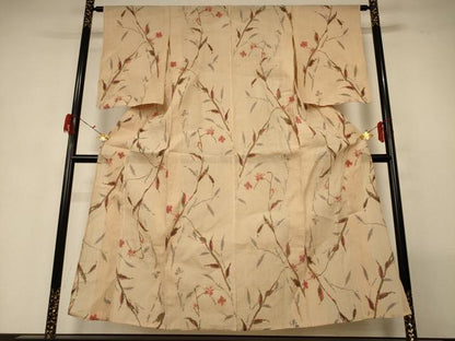 平和屋着物＊夏物 小千谷ちぢみ 枝花文 麻 逸品 AABG7412jd