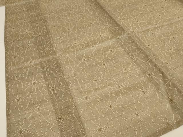 平和屋着物＊夏物 小紋 紗 幾何学文様 正絹 逸品 AABG7424jd