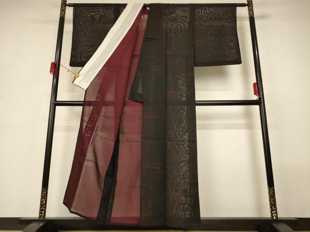 平和屋着物＊夏物 小紋 絽 芝文 正絹 逸品 AABG7426jd