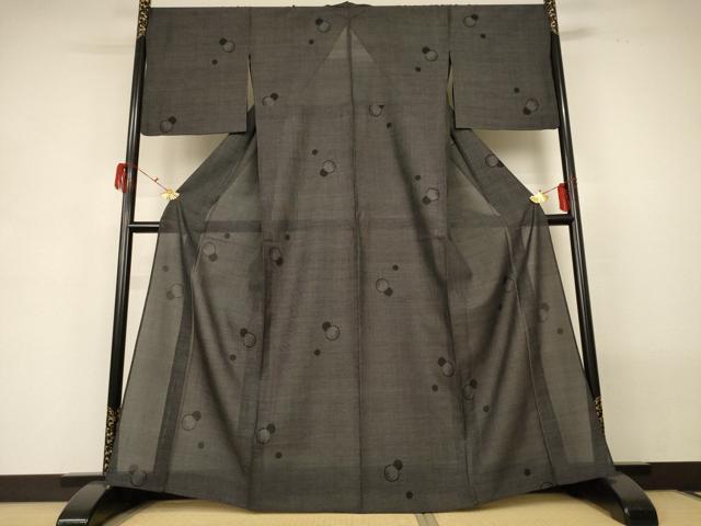 平和屋着物＊夏物　本場大島紬　夏大島　丸文　正絹　逸品　AABG7430jd
