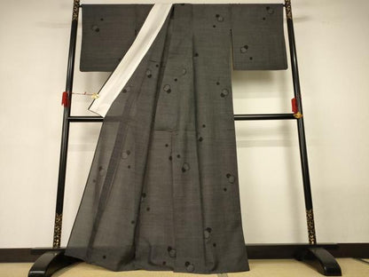 平和屋着物＊夏物　本場大島紬　夏大島　丸文　正絹　逸品　AABG7430jd