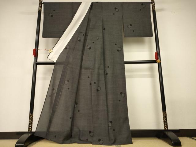 平和屋着物＊夏物　本場大島紬　夏大島　丸文　正絹　逸品　AABG7430jd