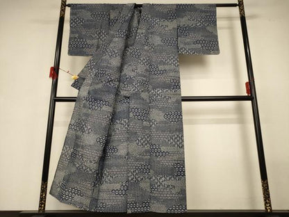 平和屋着物＊夏物 小紋 綿絽 吉祥文 綿 AABG7432jd