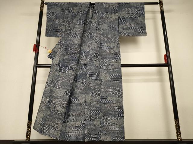 平和屋着物＊夏物 小紋 綿絽 吉祥文 綿 AABG7432jd