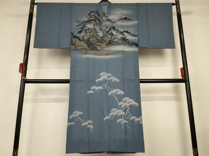 平和屋着物▽男性 長襦袢 単衣 浜松文 金彩 ウール AABG7433jd