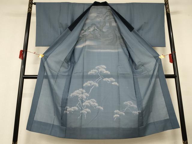 平和屋着物▽男性 長襦袢 単衣 浜松文 金彩 ウール AABG7433jd