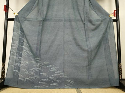 平和屋着物＊夏物 訪問着 江戸小紋 絽 流水文 正絹 逸品 AABG7435jd