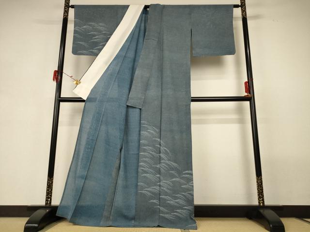 平和屋着物＊夏物 訪問着 江戸小紋 絽 流水文 正絹 逸品 AABG7435jd