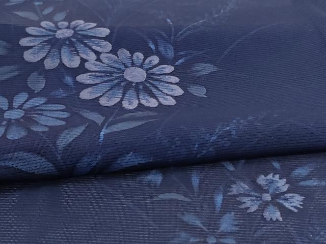 平和屋着物＊夏物 訪問着 絽 手描き 刺繍 草花文 正絹 逸品 AABG7437jd