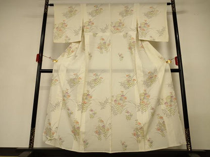 平和屋着物＊夏物 訪問着 絽 花籠文 正絹 逸品 AABG7439jd